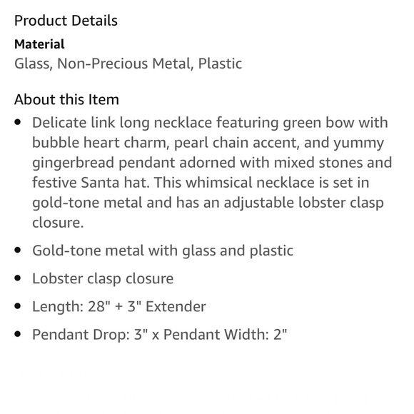 Betsey Johnson Gingerbread Man Statement Pendant Necklace - Picture 10 of 10